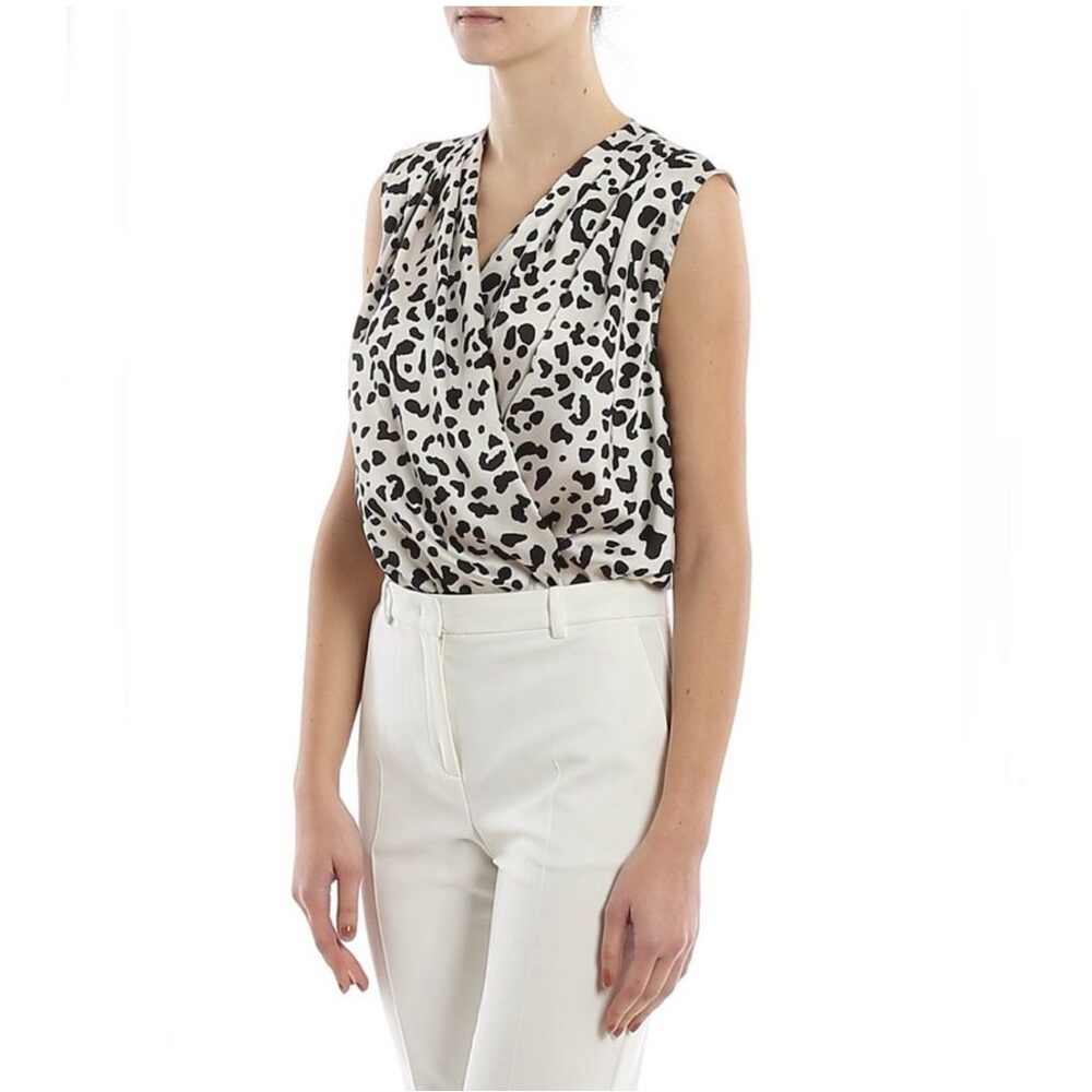 PINKO Ines 2 Bodysuit in White/Black Size 6 US